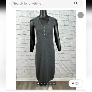 The Territory Ahead Sleeveless Button grey wool Knit Ribbed dress Women size (S)